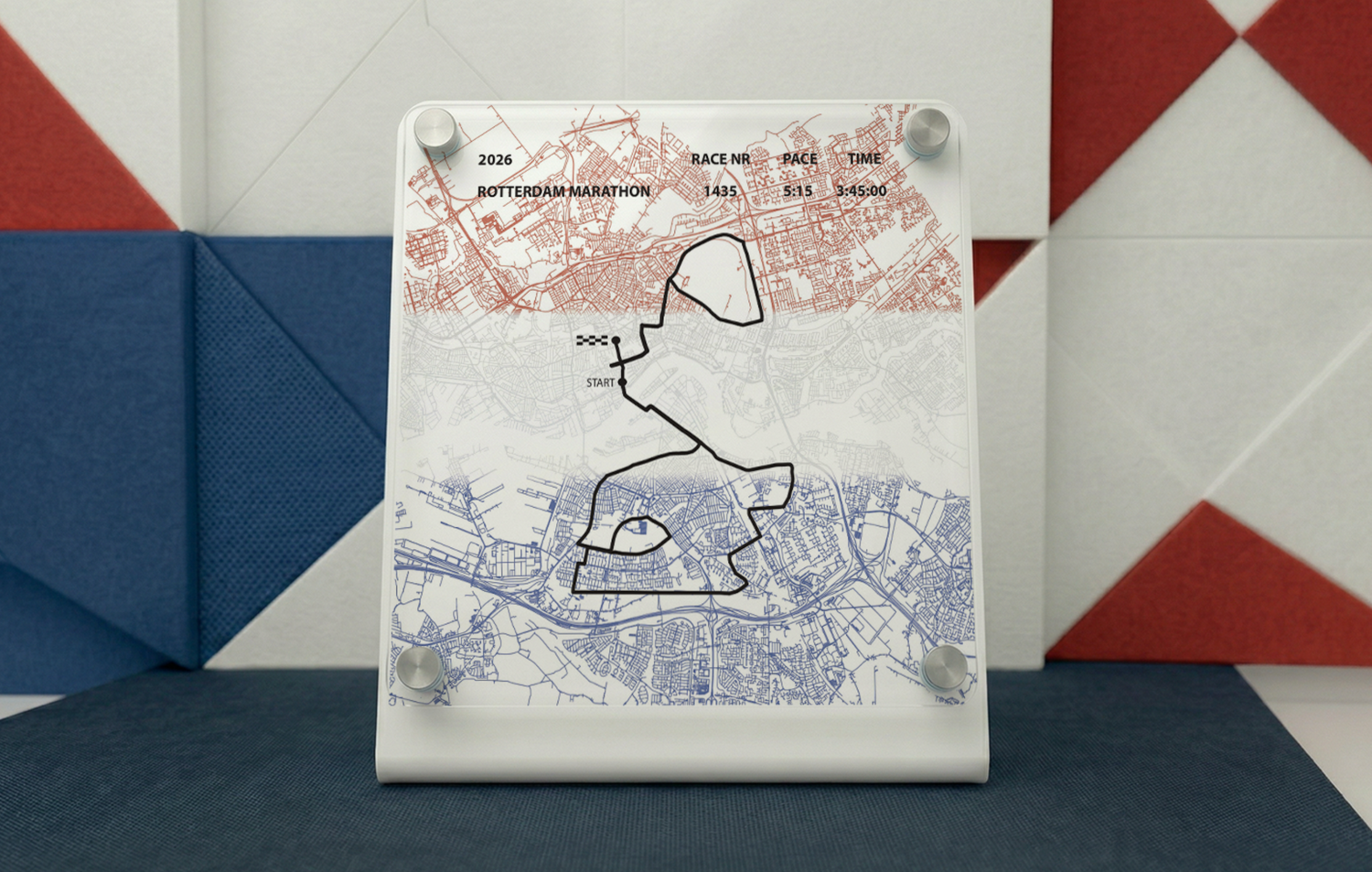 Rotterdam Marathon Achievement Display Dutch Flag Edition